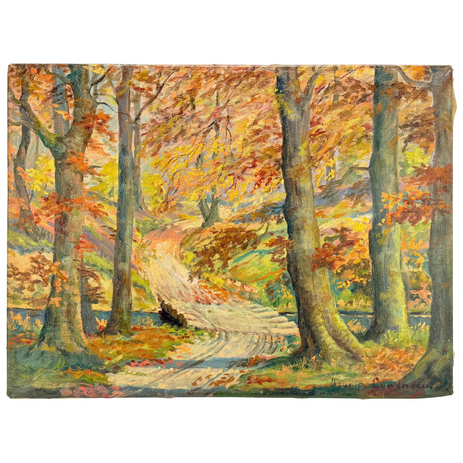 19th Century Barbizon School Oil Painting August Autumn Landscape Signed (1 of 9)