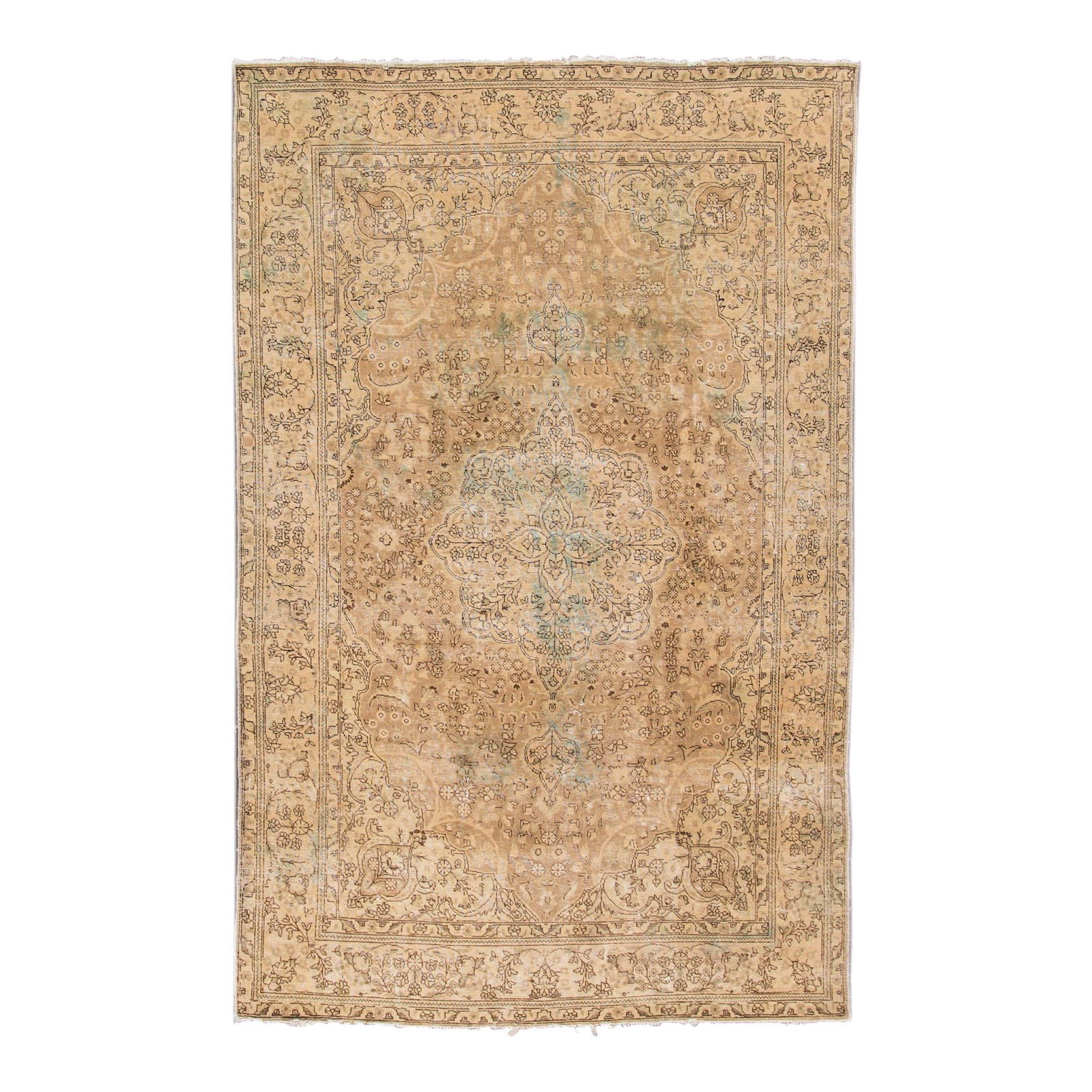 Vintage Tabriz Handmade Floral Wool Rug 6'6 x 10'5 (1 of 6)