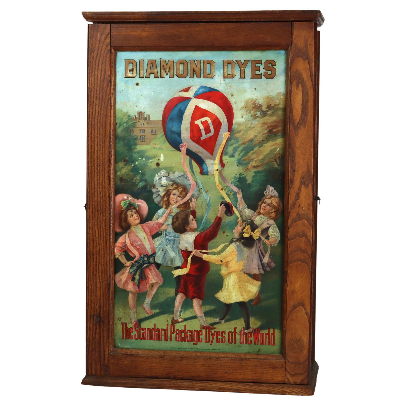 Vintage Wells & Richardson Diamond Dye Oak Store Cabinet C1912 (1 of 15)