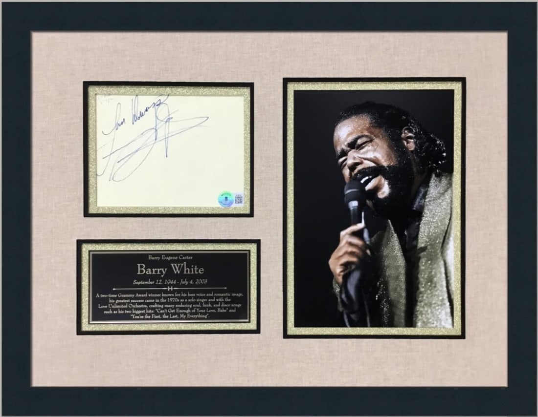 Barry White Signed Photograph Custom Framed Beckett Authenticated 20 x 24 (1 of 6)