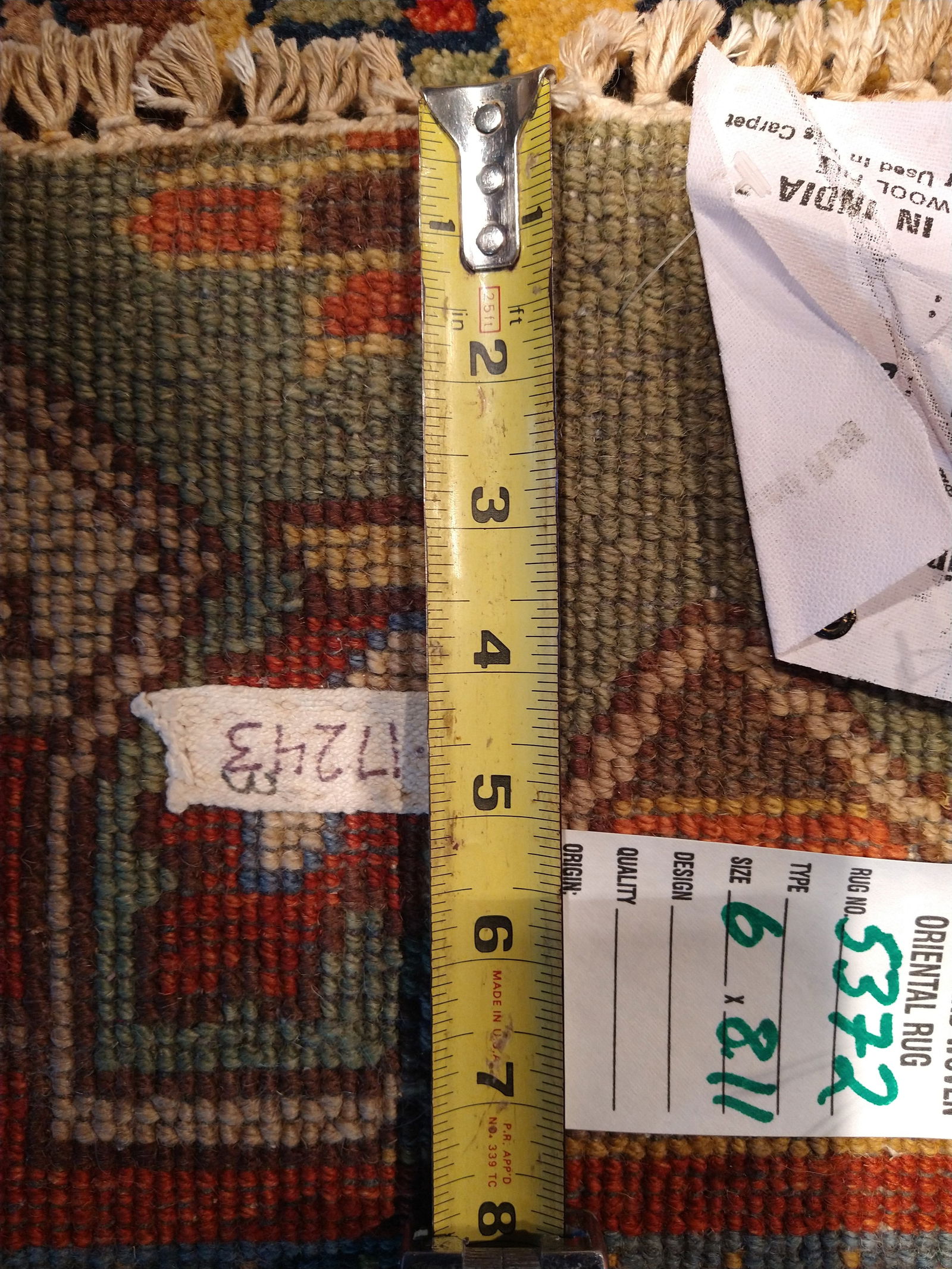 7 x 11 Multi-Colored Patchwork Natural Wool Rug - 10