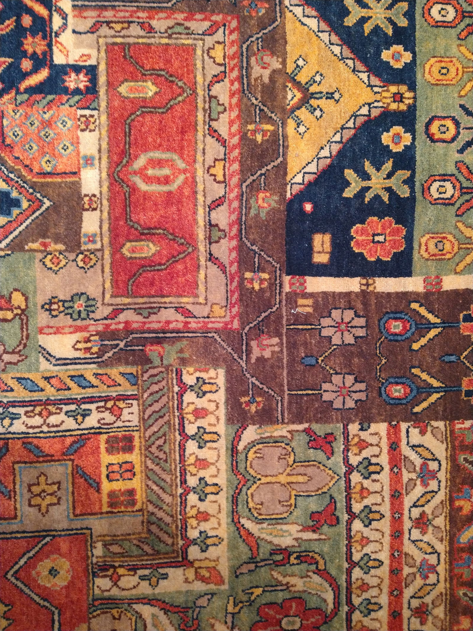 7 x 11 Multi-Colored Patchwork Natural Wool Rug - 6