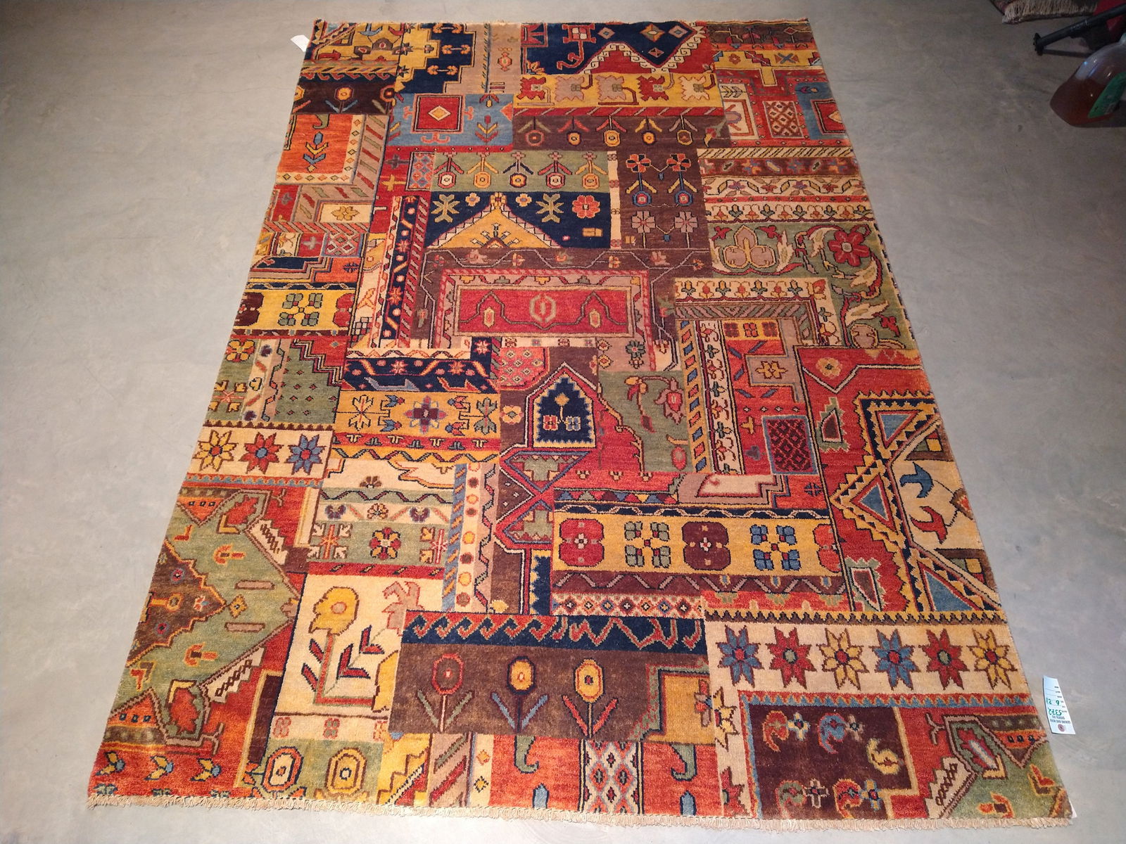 7 x 11 Multi-Colored Patchwork Natural Wool Rug - 9