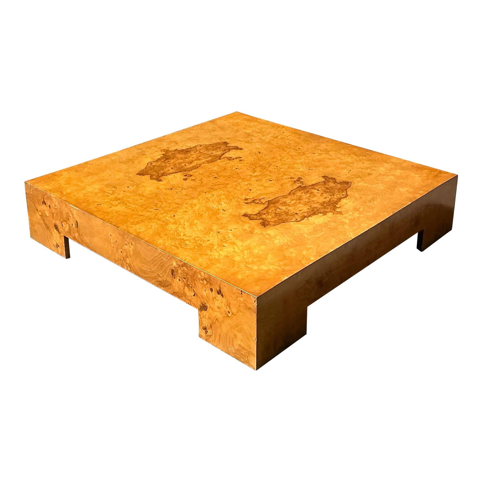 1970s Vintage Boho Burl Wood Coffee Table Milo Baughman Style (1 of 10)
