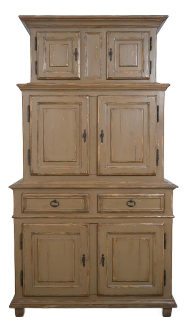 Woodland Country Style Distressed Painted Cabinet 50.5w x 25d x 91.5h (1 of 10)