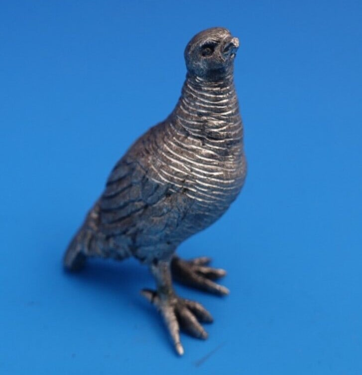 Buccellati Sterling Silver Grouse Pheasant Figurine 2 x 1.5 Italy (1 of 9)