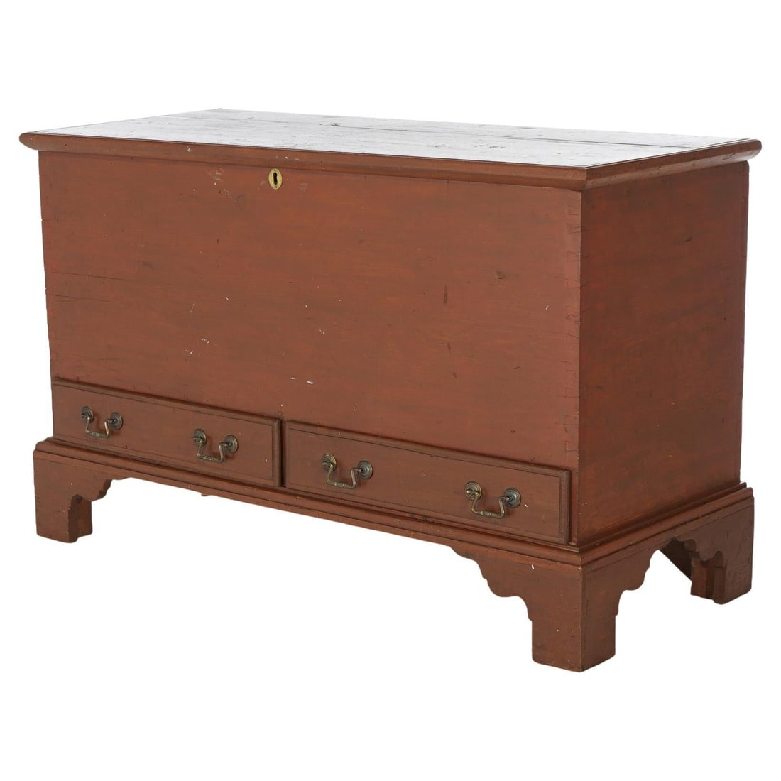 Chippendale Early 19th Century Softwood Chest with Iron Hinges and Drawers (1 of 18)