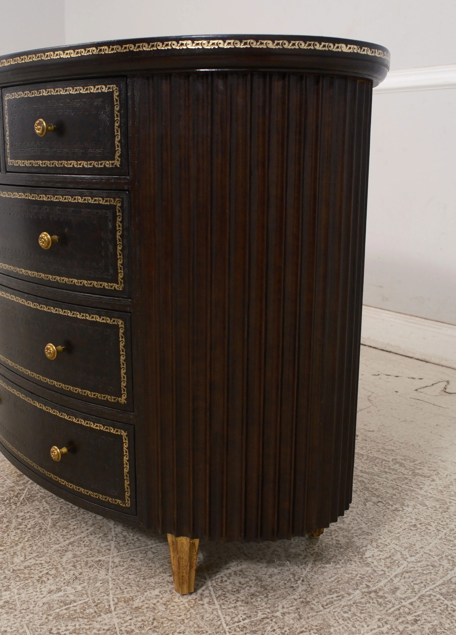 Maitland Smith Oval Leather Wrapped Occasional Chest Brown - 10