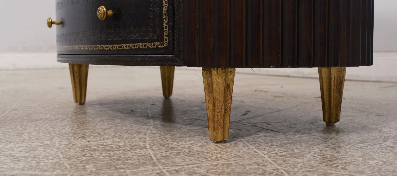 Maitland Smith Oval Leather Wrapped Occasional Chest Brown - 7