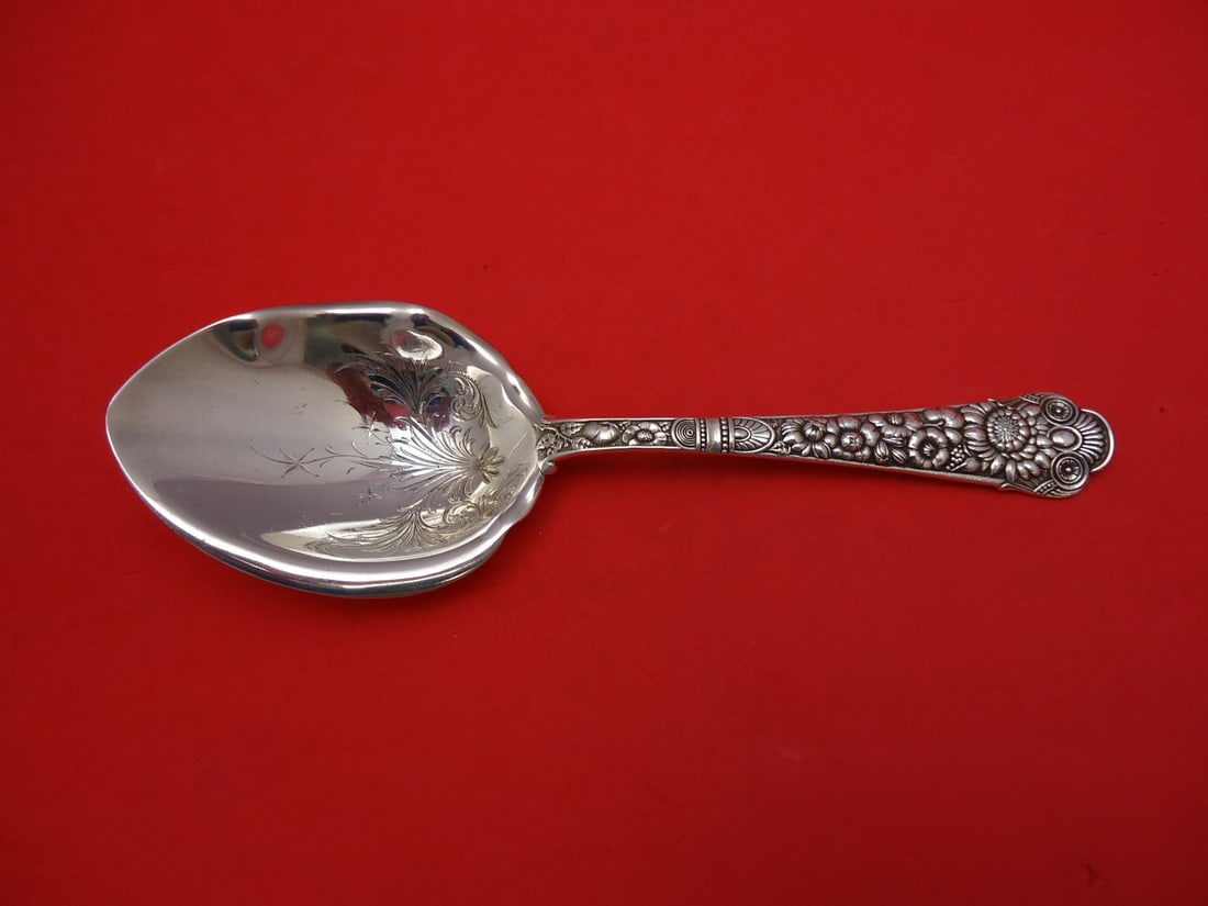 Gorham Cluny Sterling Silver Vegetable Serving Spoon 8 3/4 Inch (1 of 1)