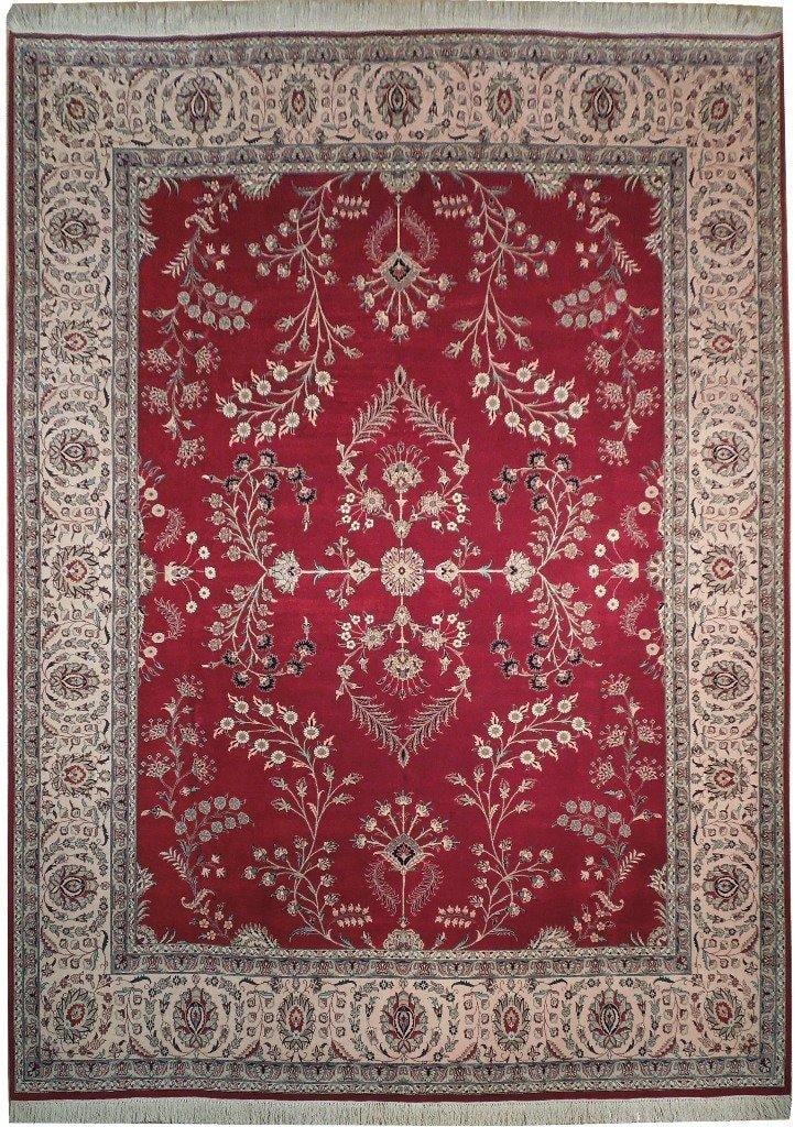 Luxurious 9'1 x 12'2 Hand-Crafted Sarouk Rug 200 KPSI: Luxurious 9'1 x 12'2 Hand-Crafted Sarouk Rug 200 KPSI Free continental US Shipping Experience the touch of luxury with this exquisite 9' 1" x 12' 2" Fine Weave Quality Sarouk Rug, meticulously