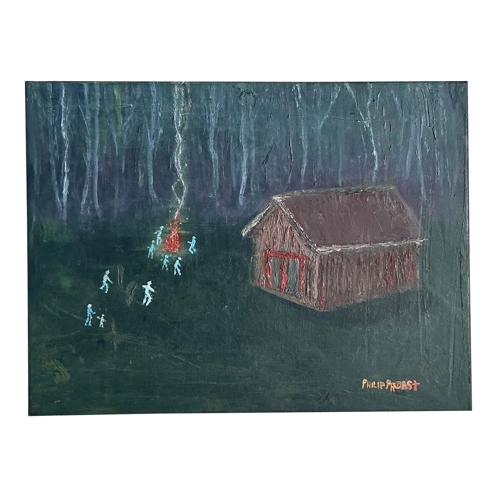 Vintage Boho Original Landscape Oil Painting on Canvas 16 x 12 Ink Blue: Vintage Boho Original Landscape Oil Painting on Canvas 16 x 12 Ink Blue Enhance your living space with this vintage boho original landscape oil painting on canvas. Featuring richly detailed artwork in