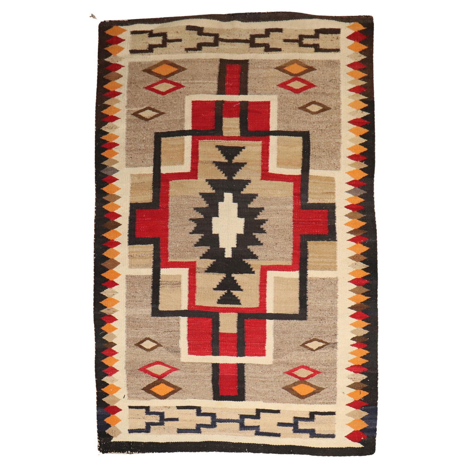 Zabihi Collection 1920s Navajo Hand-Woven Wool Tribal Rug (1 of 10)