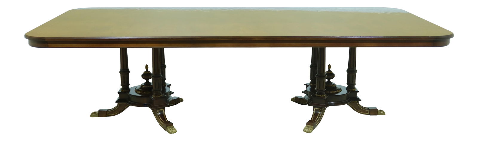 Francesco Molon Italian Regency Banquet Table Burl Walnut Gold Gilt (1 of 10)