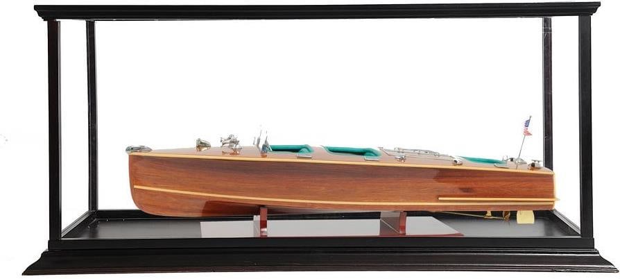 Handmade Nautical Display Case for Speedboats in Dark Mahogany (1 of 1)