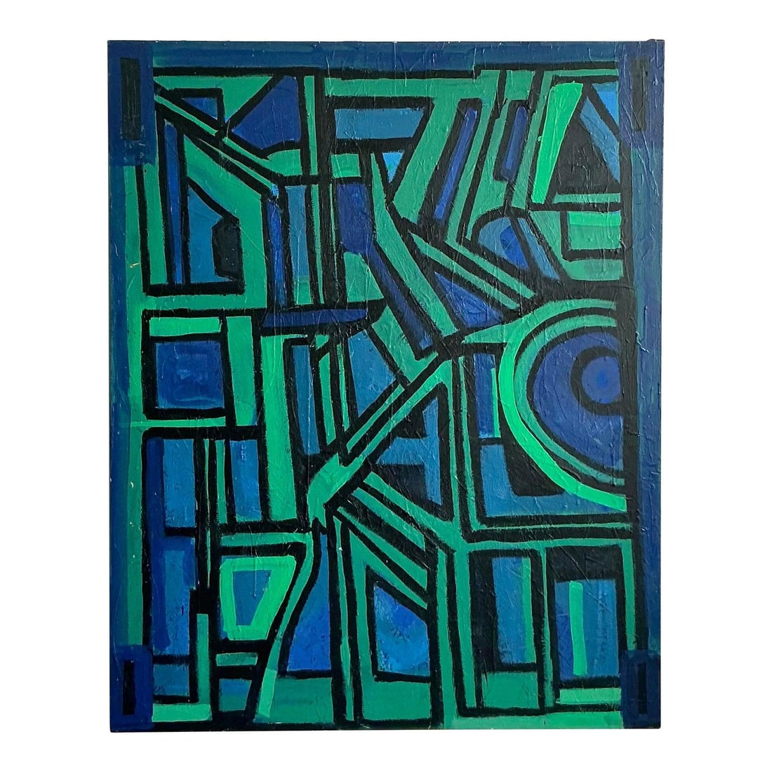 Monumental Original Abstract Oil Painting on Canvas Boho Mid-Century Art 60 x 48: Monumental Original Abstract Oil Painting on Canvas Boho Mid-Century Art 60 x 48 This vintage abstract oil painting is an original work on canvas, reflecting Mid-Century design with a Bohemian flair.