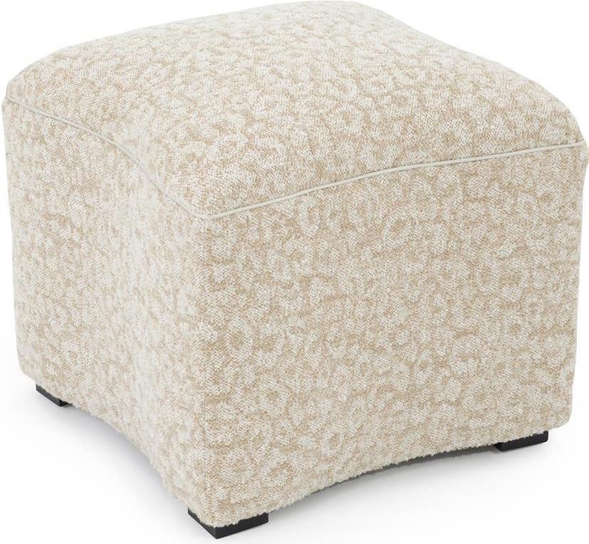 John-Richard Elegant Curved Upholstery Ottoman 19H 20.50W 20.50D (1 of 1)