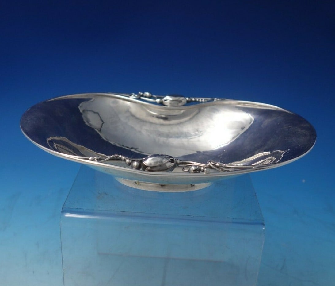 Georg Jensen Blossom Sterling Silver Oval Bowl 7.75 x 5.5 (1 of 7)