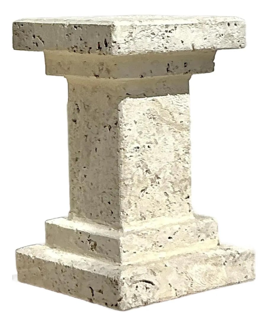 Vintage Coquina Stone Pedestal 15 x 15 x 23 Alabaster (1 of 10)