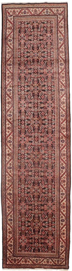 Hand-Knotted Wool Vintage Floral Runner Rug 14'8 x 3'9 Western Asia (1 of 18)