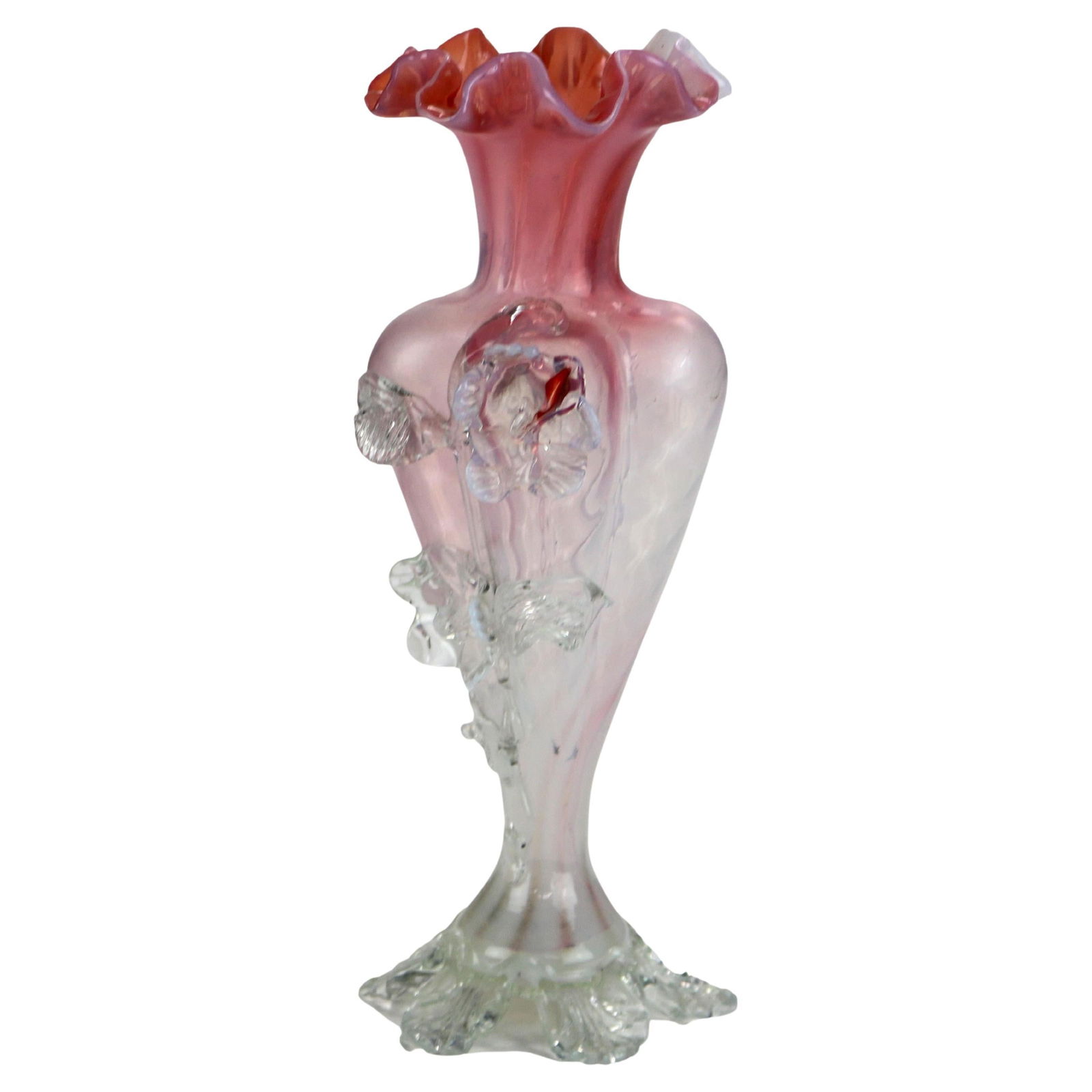 Antique Murano Pink Opaline Swirl Art Glass Vase Circa 1930 (1 of 11)