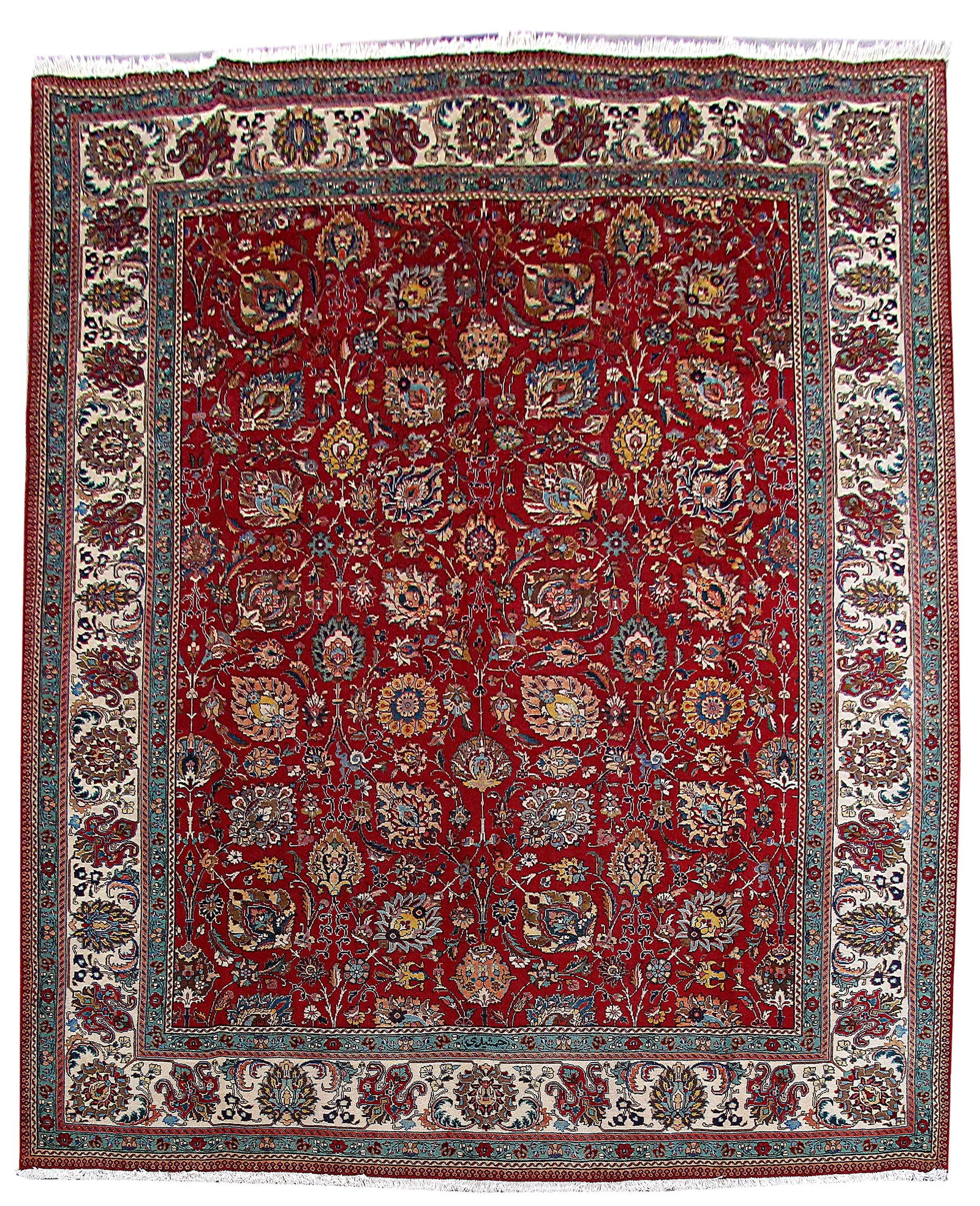 Exquisite 10' x 13' Red Handmade Persian Tabriz Rug (1 of 6)