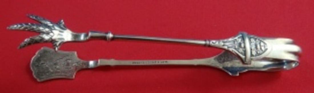 Gorham Ivy Sterling Silver Pastry Tongs 5 3/4 Inch Serving Piece: Gorham Ivy Sterling Silver Pastry Tongs 5 3/4 Inch Serving Piece Presenting the exquisite Ivy Pastry Tongs by Gorham, crafted from high-quality sterling silver. This elegant serving piece, measuring 5