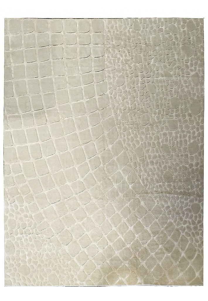 Contemporary Handmade Wool Rug 11'4 x 14'4 Off White Modern Design (1 of 9)