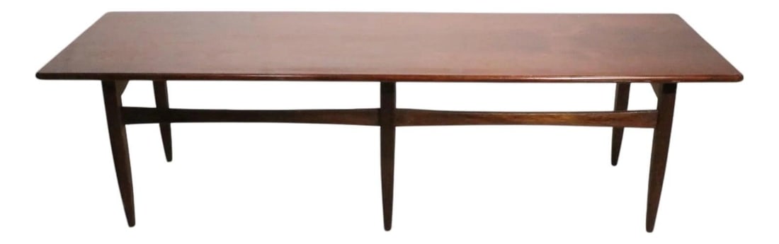 Danish Modern Style Walnut Coffee Table with Six Tapered Legs (1 of 10)