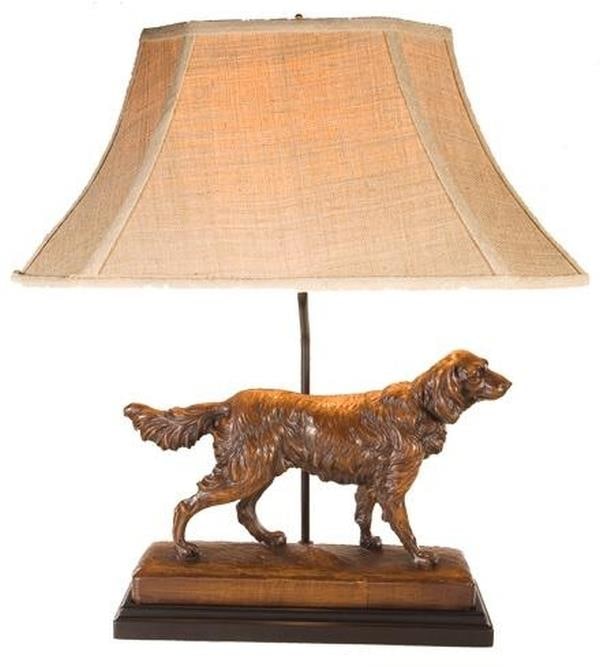 Traditional Lodge Setter Dog Lamp Hand-Cast Resin 100W 3-Way Switch (1 of 1)