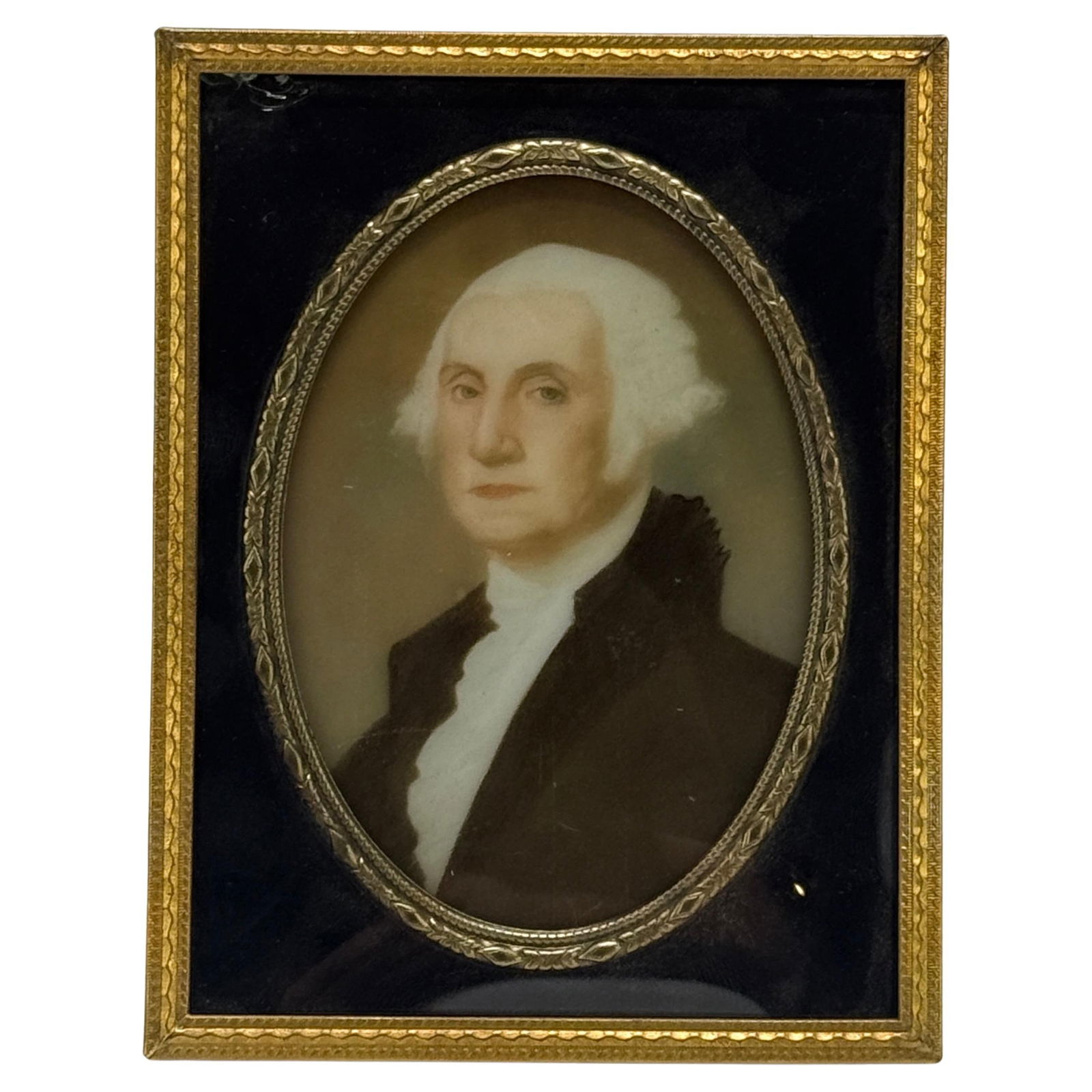 Reverse Glass Miniature Portrait of George Washington After Gilbert Stuart (1 of 9)