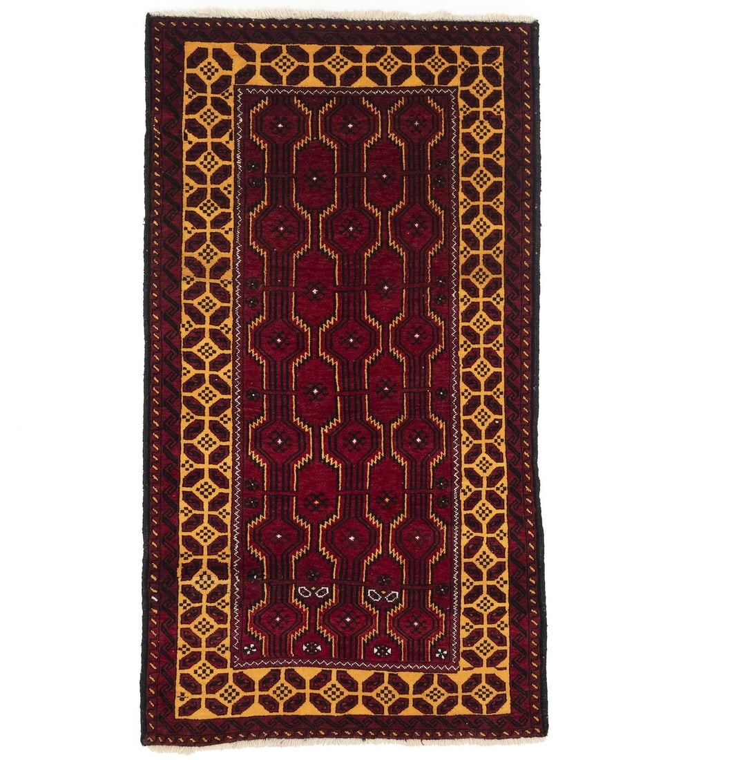 Hand-Knotted Vintage Oriental Tribal Area Rug 4' x 7' Wool Geometric Design: Hand-Knotted Vintage Oriental Tribal Area Rug 4' x 7' Wool Geometric Design Enhance your living space with this exquisite hand-knotted vintage Oriental rug, featuring a captivating tribal design in ri