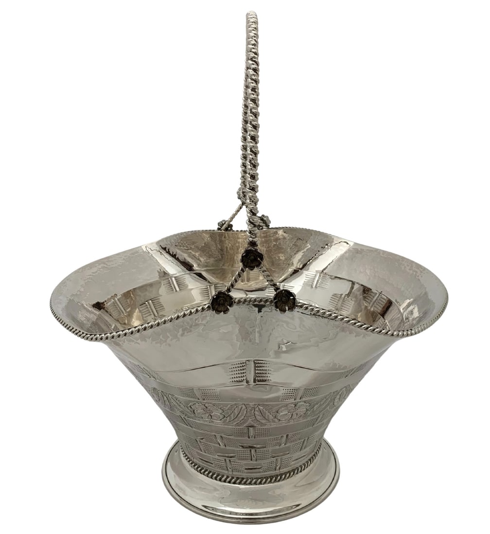 Handmade Italian 925 Sterling Silver Multi Flower Basket Centerpiece (1 of 4)