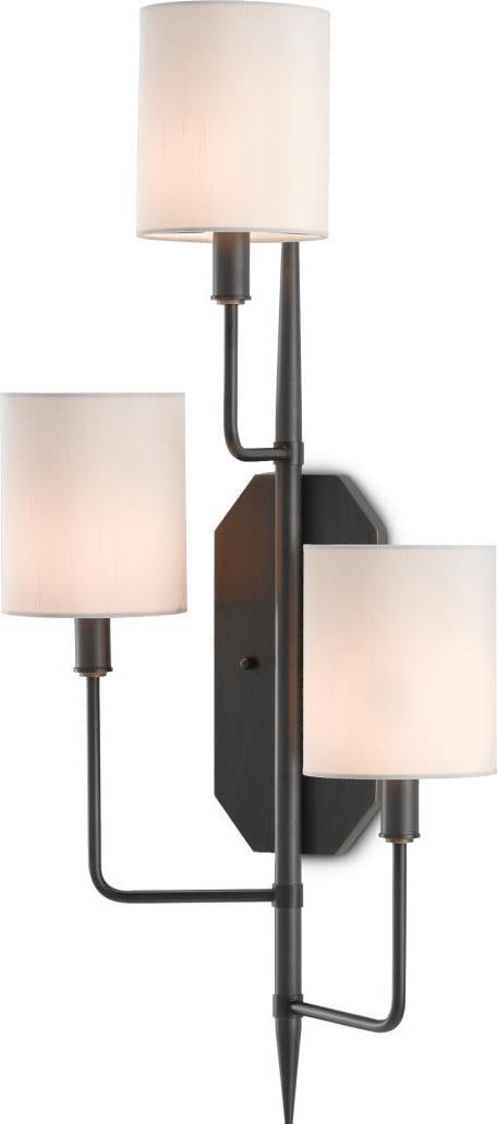 Currey Knowsley Wall Sconce Oil-Rubbed Bronze European Style 3-Bulb (1 of 4)