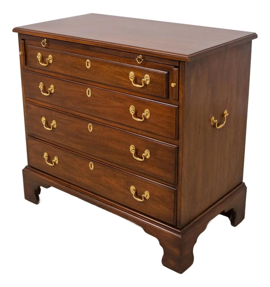 Mahogany Four Drawer Server Chest with Side Tray and Brass Hardware (1 of 10)