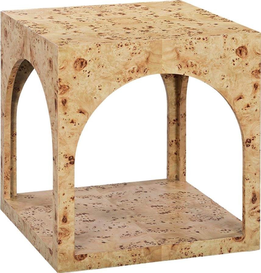 Oliver Home Modern Burl Finish Metal Side Table: Oliver Home Modern Burl Finish Metal Side Table This stylish side table features a contemporary burl finish, making it an ideal addition to modern homes. Crafted from durable metal, its sleek design c