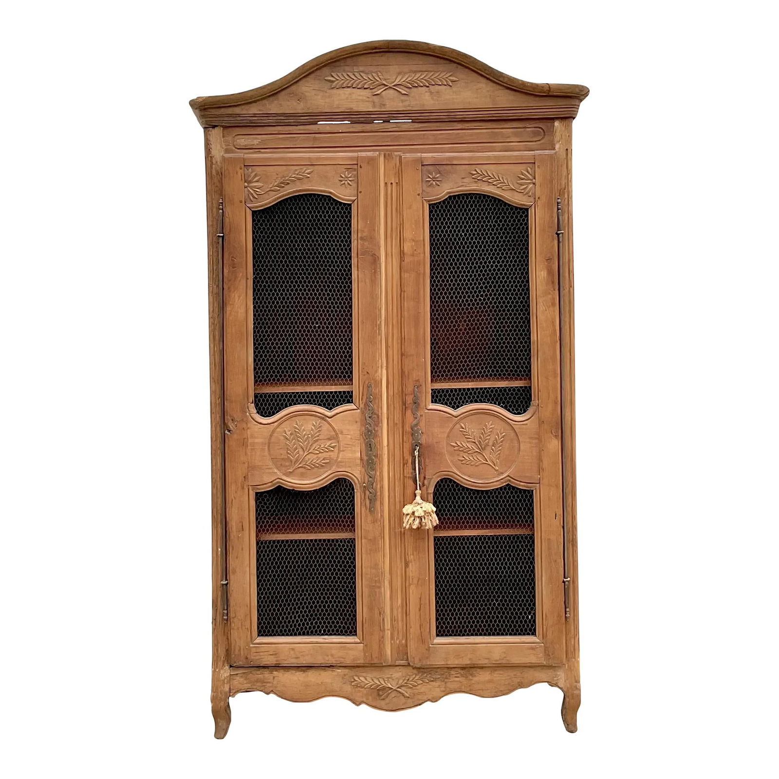 Vintage Boho Gusto Distressed Wood Armoire with Wire Detailing (1 of 10)