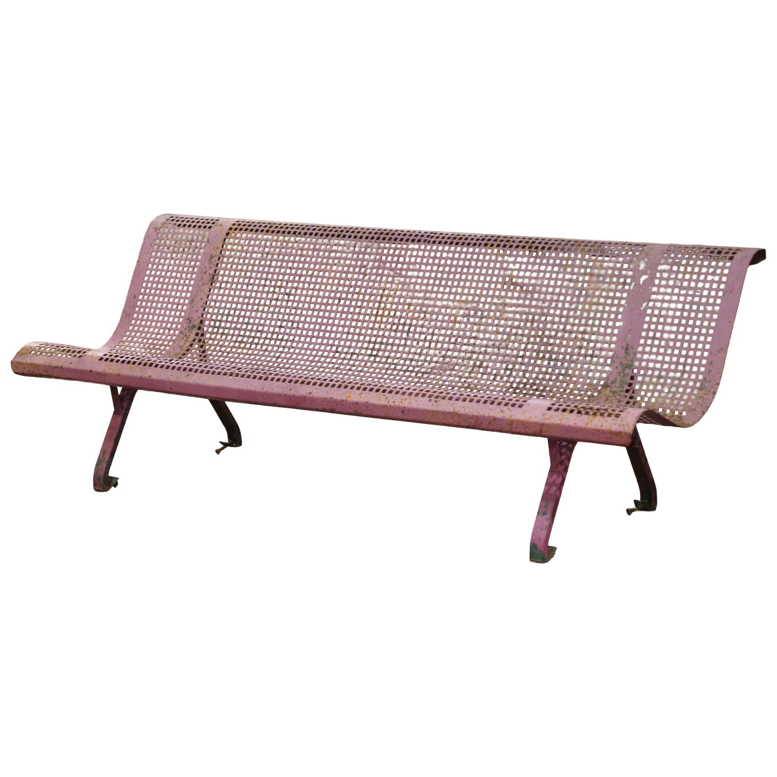 Antique French Iron Garden Bench Circa 1920 with Original Patina (1 of 7)