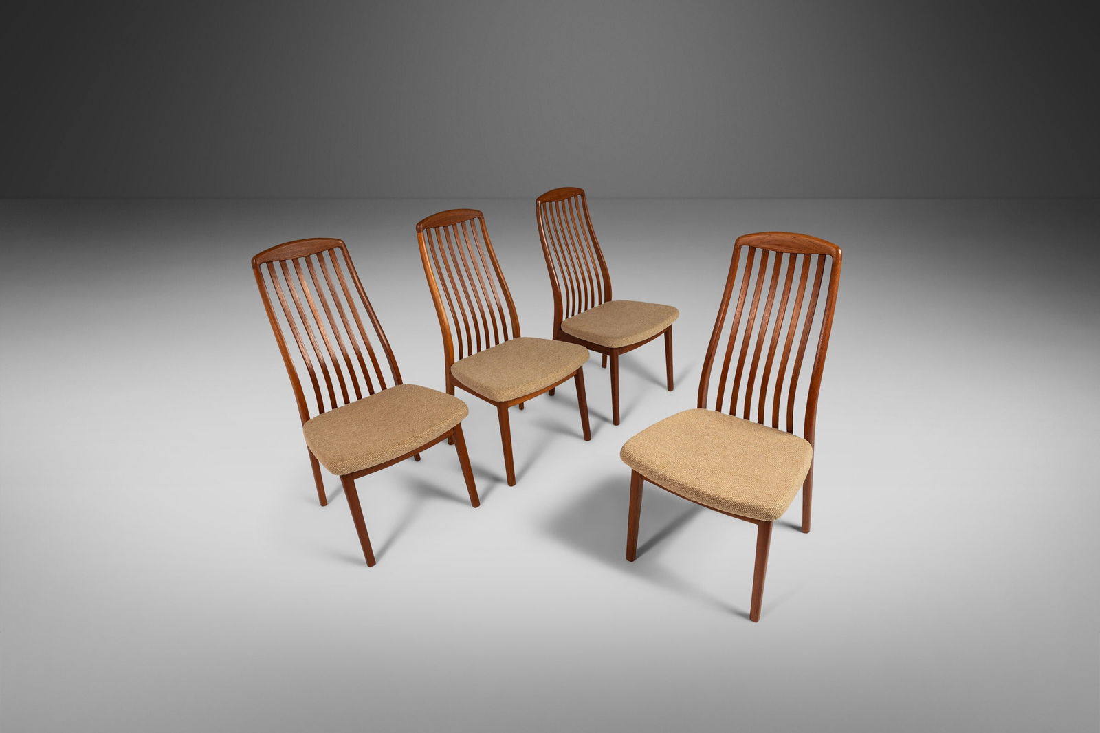 Shou Andersen Set of 4 Ergonomic Teak Dining Chairs Denmark 1970s (1 of 10)