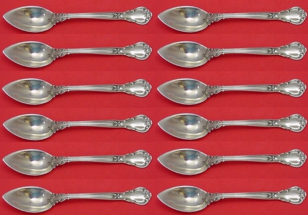 Gorham Chantilly Sterling Silver 12 Grapefruit Spoons 5 5/8 Inch Set (1 of 3)