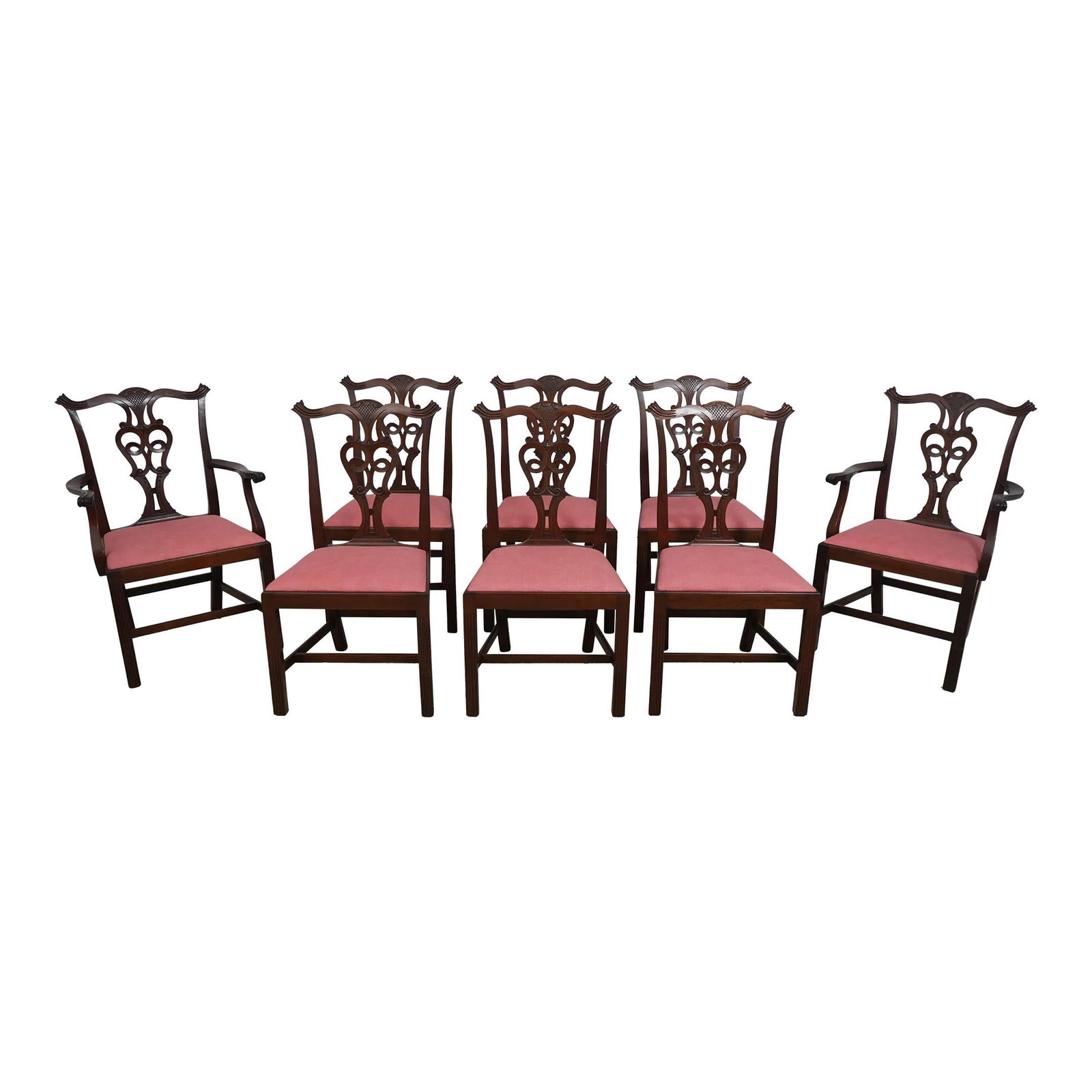 Set of 8 Chippendale Mahogany Dining Chairs by Baker or Kittinger (1 of 10)