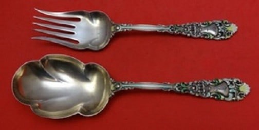 Dominick & Haff Renaissance Sterling Silver Salad Serving Set 9" (1 of 2)