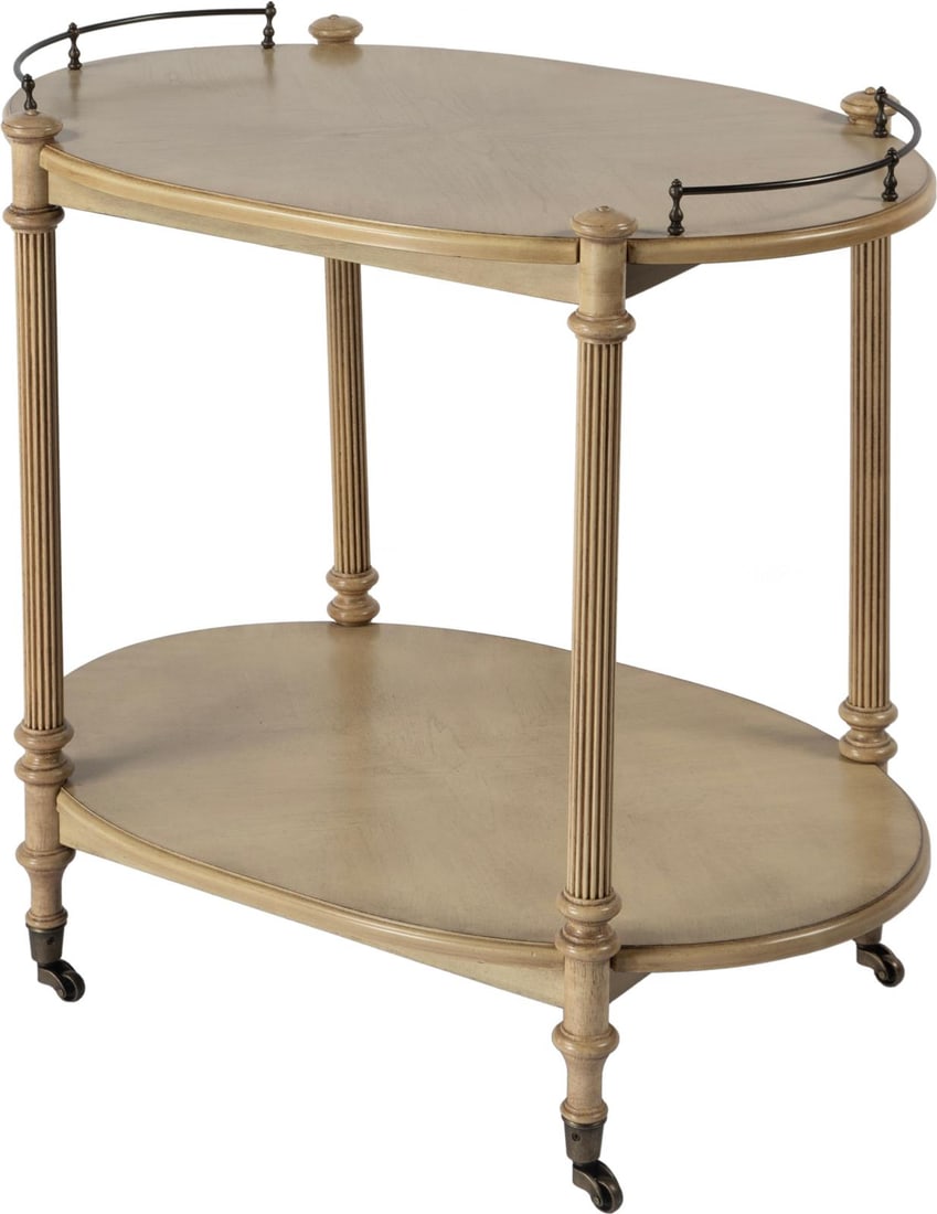Butler Kathleen Beige Bar Cart Elegant Design: Butler Kathleen Beige Bar Cart Elegant Design Discover the Butler's Kathleen Bar Cart, a stunning piece that embodies chic antique style with its charming antique beige finish. Crafted from cherry ven