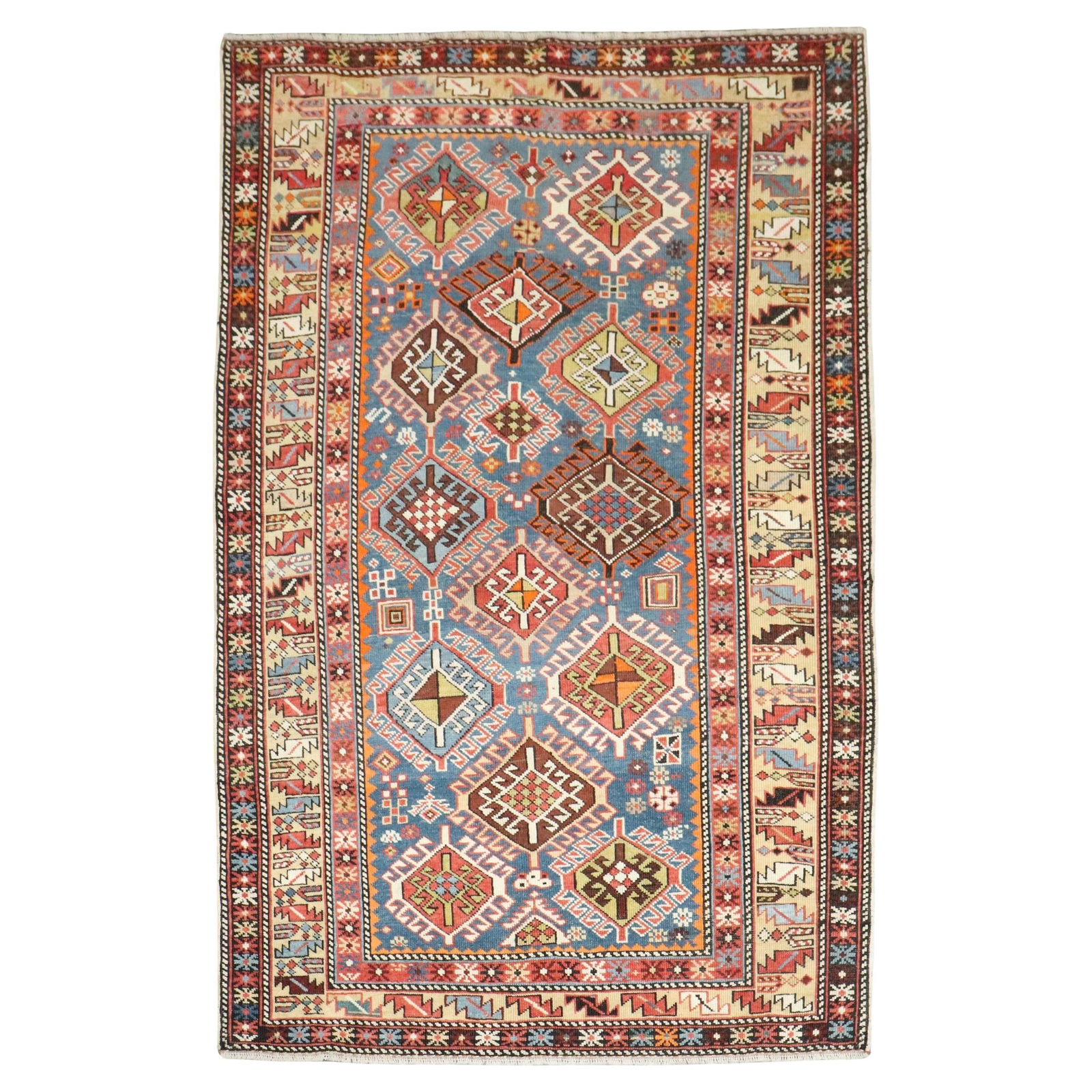 Late 19th Century Hand-Knotted Caucasian Shirvan Rug 37 x 65 (1 of 8)