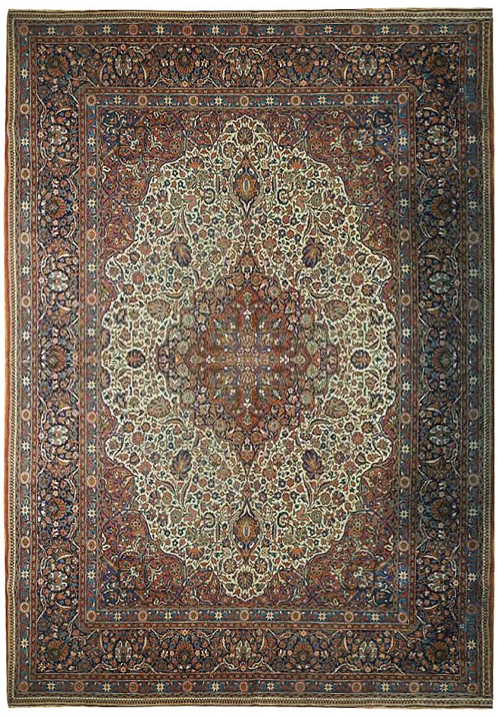 Handcrafted 8.9 x 11.9 Multi-Color Persian Area Rug Wool Silk Blend (1 of 7)