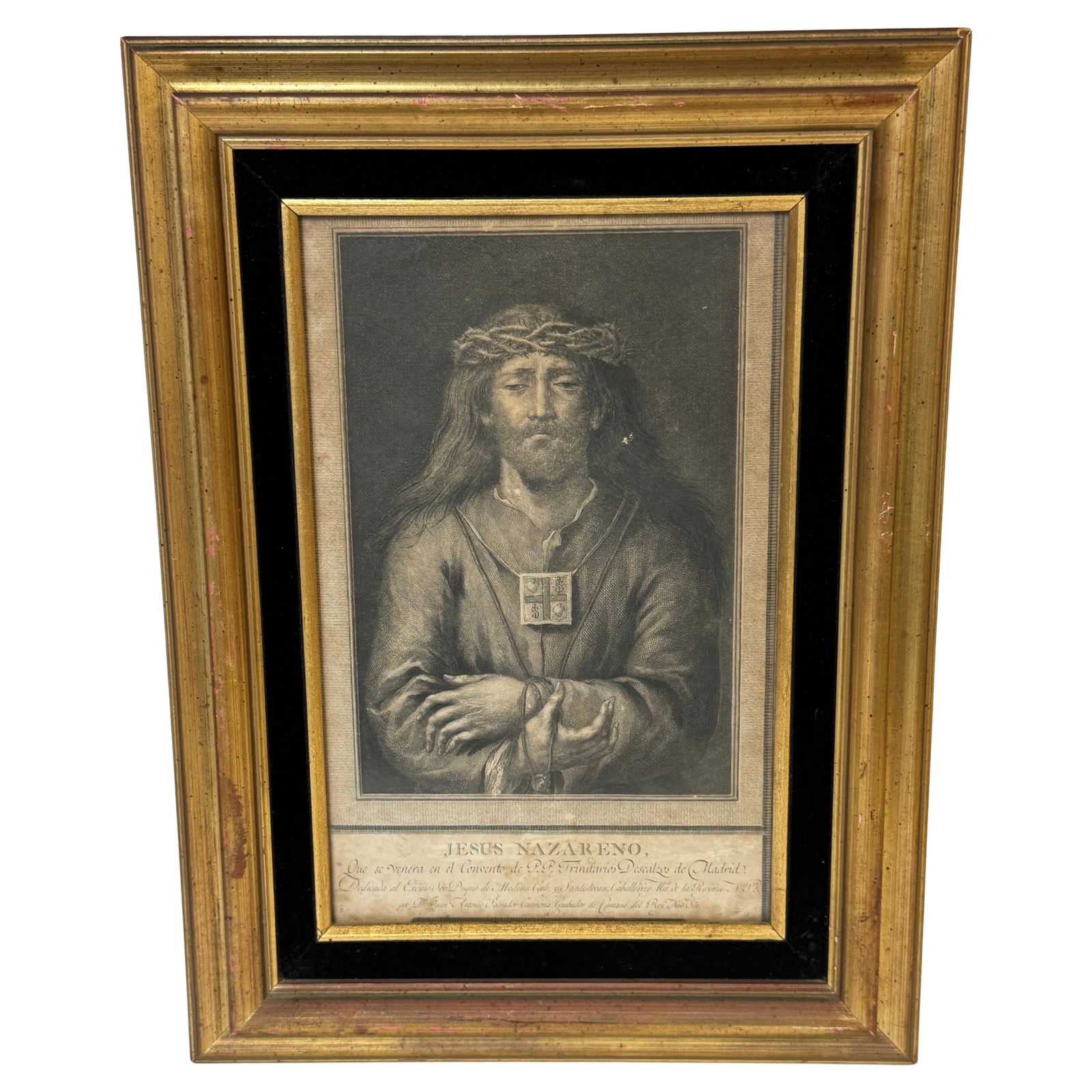 Late 18th C Baroque Engraving of Jesus Nazareno by Carmona (1 of 14)