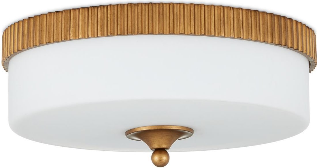 Currey Bryce Gold Flush Mount Lighting 17W Dimmable LED (1 of 5)