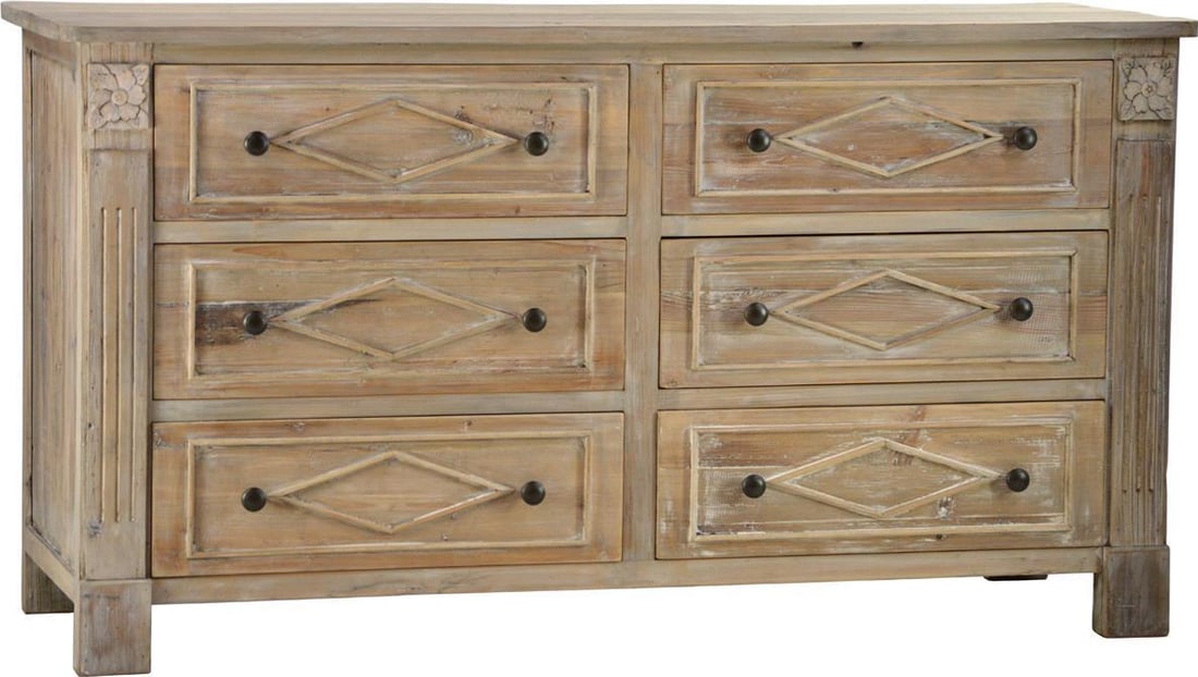 Paxton Collection Natural Reclaimed Pine Dresser 66W Country Farmhouse Style (1 of 1)