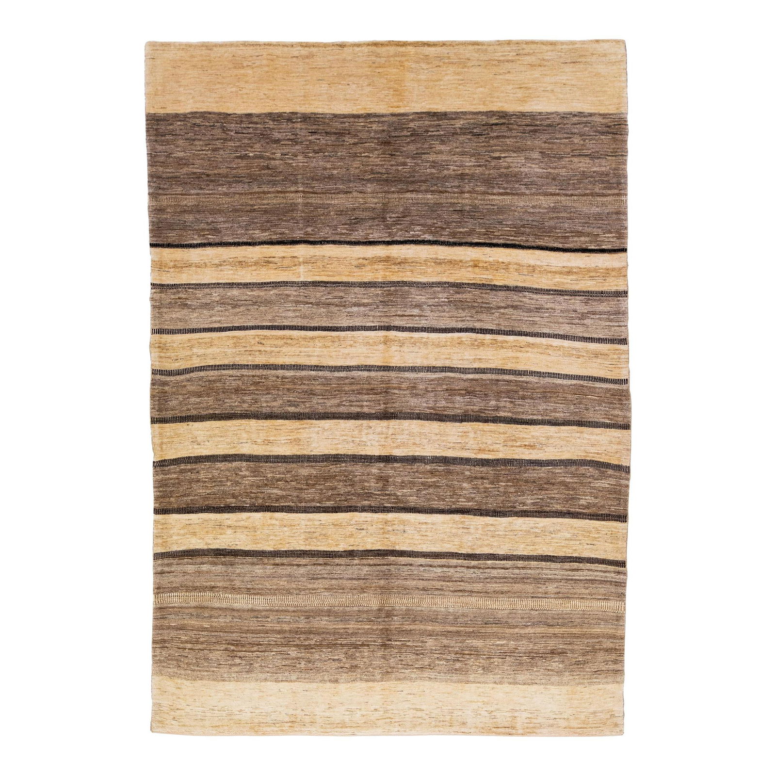 Brown Handmade Gabbeh Wool Rug 6'9 x 9'9 Abstract Design (1 of 10)