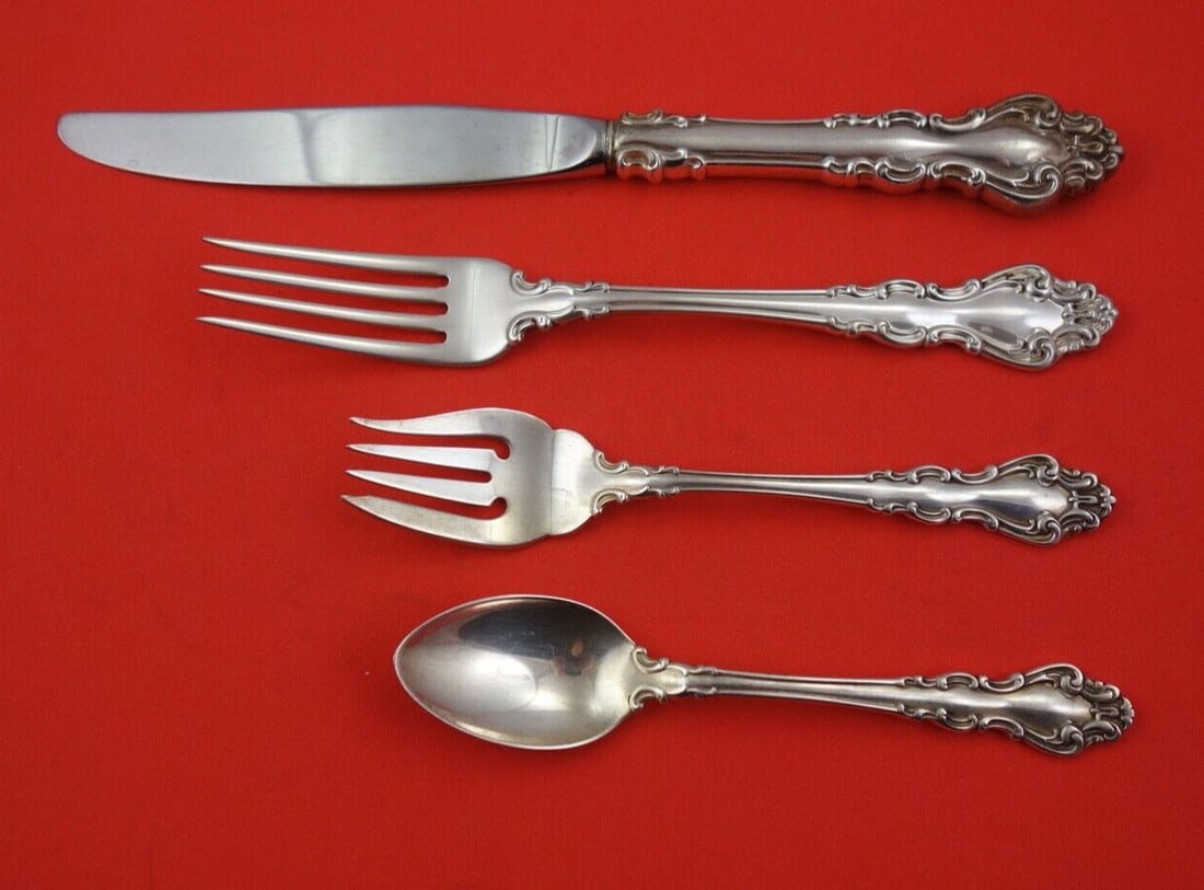 Reed and Barton Spanish Baroque Sterling Silver 4-Piece Dinner Set: Reed and Barton Spanish Baroque Sterling Silver 4-Piece Dinner Set This exquisite 4-piece dinner place setting from Reed and Barton features the elegant Spanish Baroque pattern, crafted from high-qual